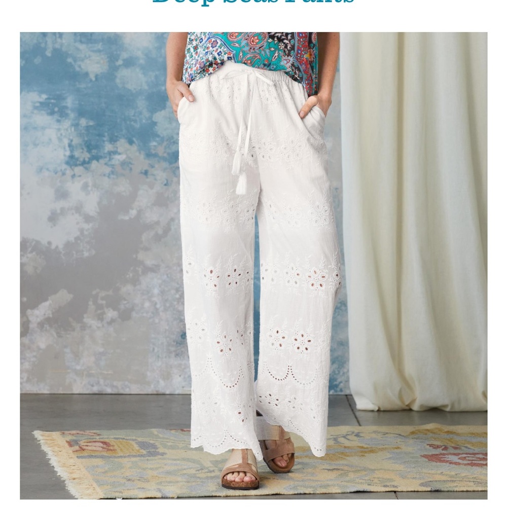 Sundance Catalog White Eyelet Pants